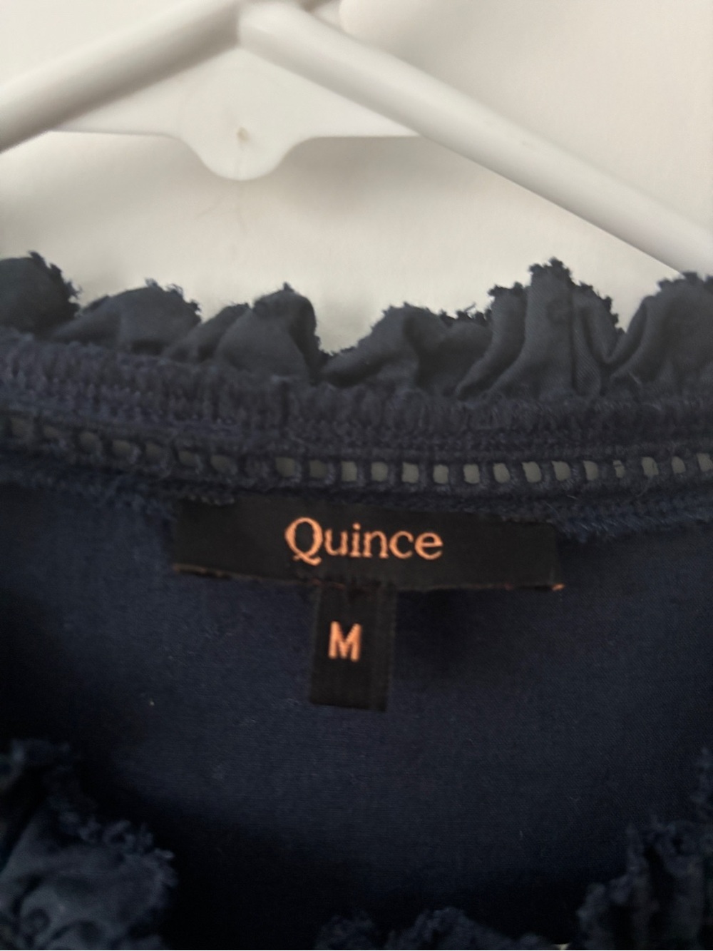Quince Navy Blue Pintuck Button-Up Blouse - Picture 9 of 9